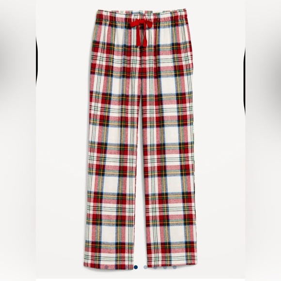 Old Navy Mid rise flannel sleep pants plaid lounge plus size 3X NWT white tartan - Picture 3 of 3